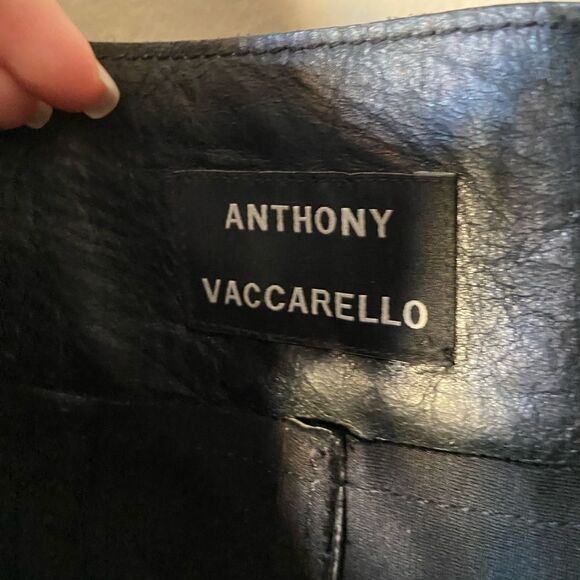 Iconic Anthony Vaccarello Genuine Leather Mini Black Skirt Ring Size 0 - Picture 14 of 17